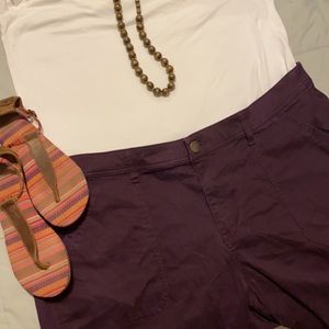 Lane Bryant Plum Purple Zipper Ankle Pants Sz 26